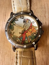 Bertha Women's Gisele Watch Yellow Leather Strap Toucan Parrot Bird Design