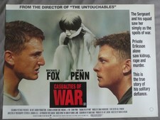 CASUALTIES OF WAR 1989 RARE ROLLED DE PALMA FOX PENN orig UK quad poster 40x30"
