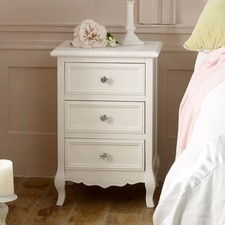 White bedside table chest