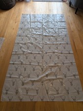 grey patterned stag waxy tablecloth 247cm x 138cm