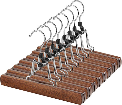 Pack wooden pants hangers - 12,