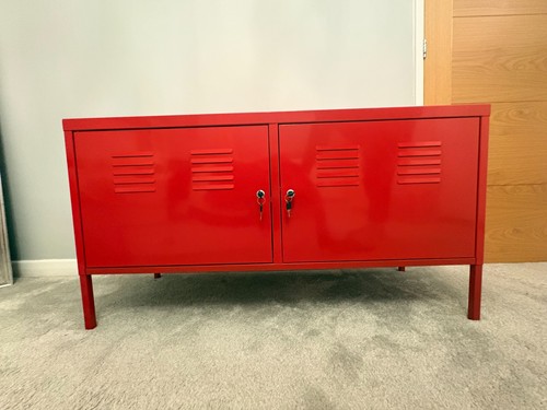 Ikea cabinet red metal - red,