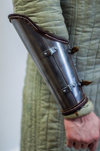 Arm bracers steel leather - arm,