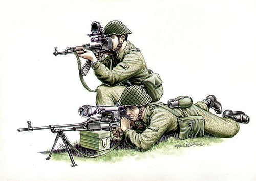 Soldiers with night - , akm