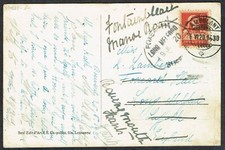 Suffolk PH 1920 Postcard Switzerland to Long Melford FOXEARTH LONG MELFORD CDS