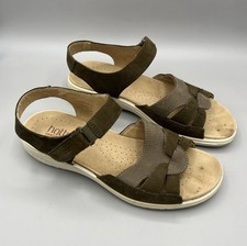 Hotter Comfort Concept Nubuck Leather Flat Sandals Size UK 6.5 Eur 40