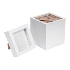 5x White 4" x 4" 3D Box Photo