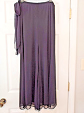 Connected Apparel Womens Black  Palazzo Wide Leg Lined Dress Pants S