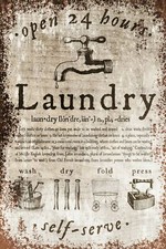 Laundry Advert Retro Vintage Style Metal Sign, Plaque, bathroom, home