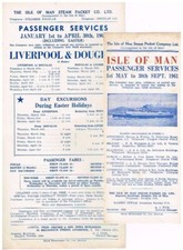Isle of Man Steam Packet Douglas Irish Sea Mersey 1961 2 timetables Manxman