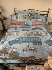 Children’s Trucks Tractors & Diggers Single Cotton Duvet Cover & Pillowcase