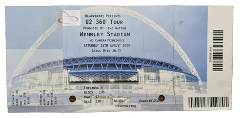 Cool ticket stub u2 - a,