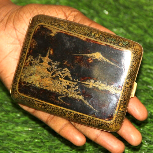 Vintage brass cigarette box - brass,