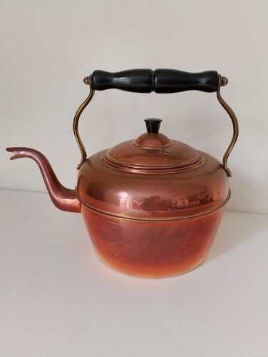 Vintage copper kettle stovetop - copper,