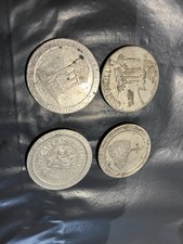 Las Vegas Metal 1 Dolllar Slot Machine Tokens x 4 Ceasers Palace, Mirage ,