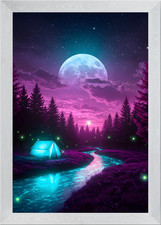 Neon Camping Under the Moon