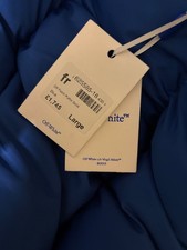 blue off white puffer coat