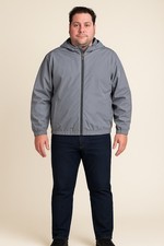 Ozark Trail Men’s Windbreaker Jacket Hooded Gray S–XL Gift Dad Husband Coat NWT