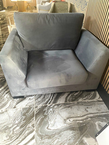 Grey velour upholstered - velour,
