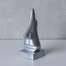 Cast aluminium nose glasses spectacles stand holder silver metal desk tidy