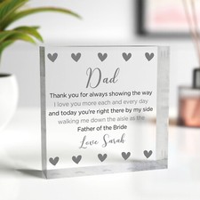 Father of the Bride Personalised Thank You Gifts For Dad From Bride Daughter