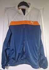 Rudolf Dassler Puma Men's Tracksuit Jacket Sweatshirt Zip Up White Navy XL