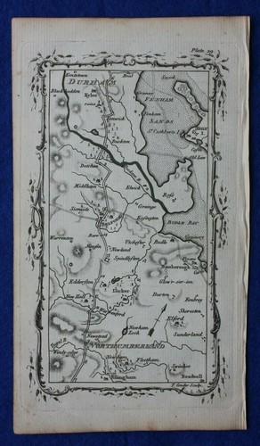 Rare antique road - , map