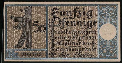 Emergency money berlin 1921 - emergency,
