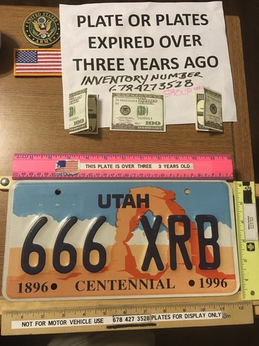 Utah 666 license plate sale - 666, plate!