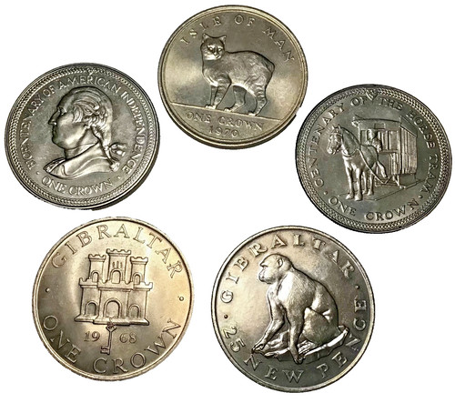 Five uncirculated qeii crown - five,