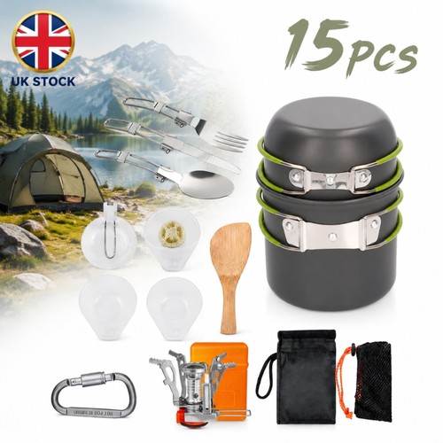 15pcs camping cookware set - 15pcs,