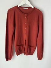 Paul and Joe Sister Rust Orange Wool/silk Trim Cardigan Lightweight 3 Medium