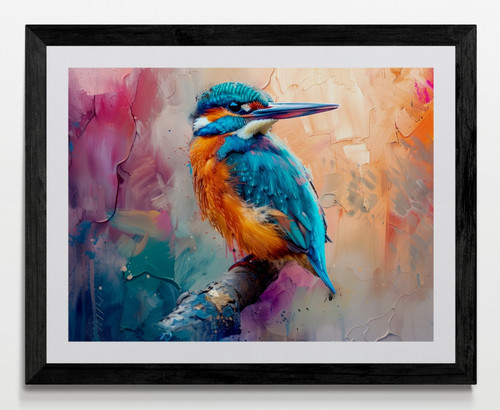 Kingfisher bird framed canvas - kingfisher,