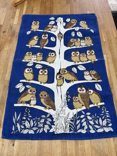 Vintage irish linen owl - vintage,