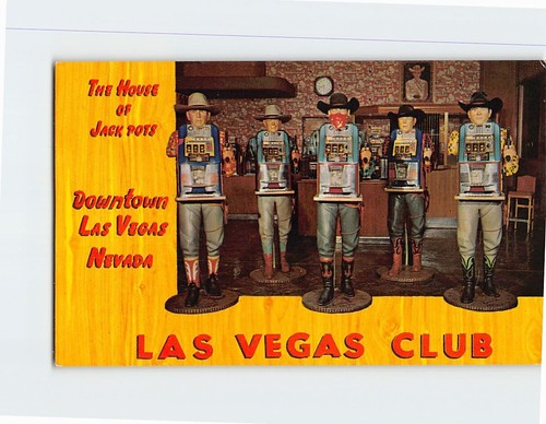 Postcard cowboy slot machines - postcard,