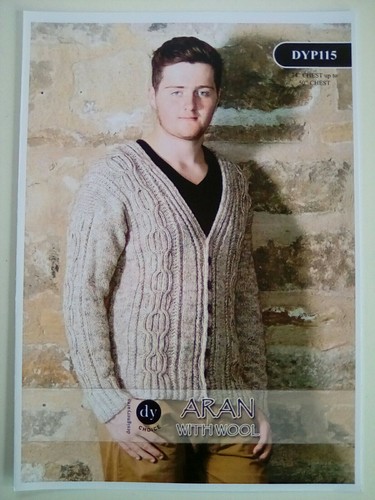 Dyp men aran cardigan - dyp,