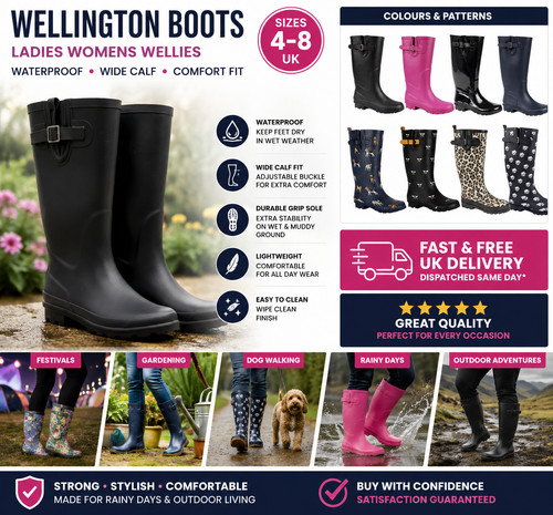 Wellington boots ladies womens - wellington,