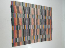 Antique African Handwoven Ewe Kente Cloth - Ghana Textile 200x176cm
