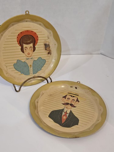 Mid century tin litho trays - mid-century,
