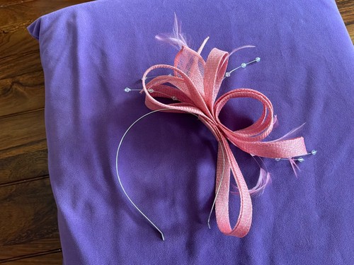 Dusty pink coral sinamay - pink,