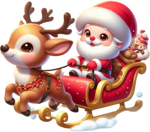 Christmas santa reindeer - santa,