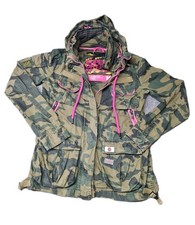 With Flaws Ladies Superdry Camouflage Camo With Pink Detail Jacket Size M Medium