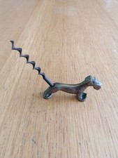 Antique Corkscrew Brass Figural Dog 