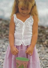 Girls Summer Cotton Top Crochet Pattern 5-13 years Perle 5 cotton 874 