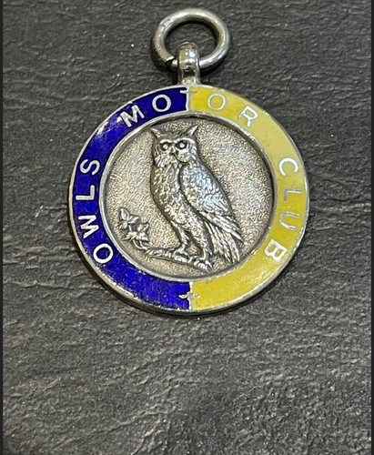 1930s enamel silver owls motor - enamel,