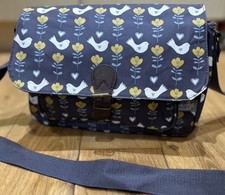 Oil Cloth Handbag with Flower