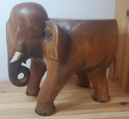 Wood elephant stool - elephant, thai