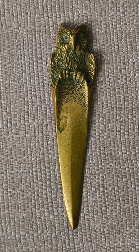 Vintage brass owl letter - vintage,