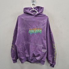Childish Hoodie Mens Medium Purple Green Lightning Strikes Robs Motors TGF b