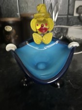 Vintage Murano Glass Clown Trinket Bowl 6 1/2 In Tall 6 1/2 In Wide